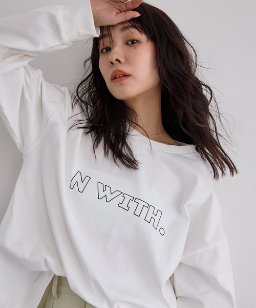 N WITH.（エヌウィズ）の「ロゴロンTEE（Tシャツ/カットソー・レディース・ブラック/ホワイト・FREE）」の10枚目の写真