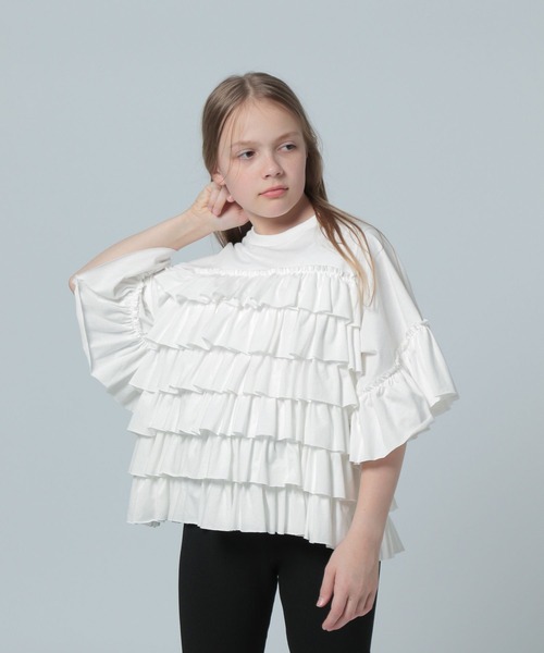 LOWRYS FARM(ローリーズファーム)の「カットフリルティアードプルオーバー 115692(Tシャツ/カットソー・キッズ・ブラック/ホワイト・FREE)」の20枚目の写真