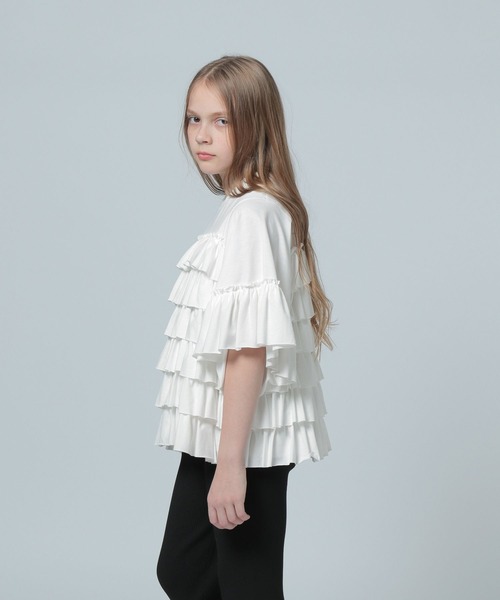 LOWRYS FARM(ローリーズファーム)の「カットフリルティアードプルオーバー 115692(Tシャツ/カットソー・キッズ・ブラック/ホワイト・FREE)」の19枚目の写真