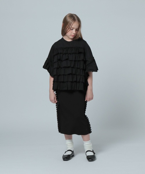 LOWRYS FARM(ローリーズファーム)の「カットフリルティアードプルオーバー 115692(Tシャツ/カットソー・キッズ・ブラック/ホワイト・FREE)」の16枚目の写真