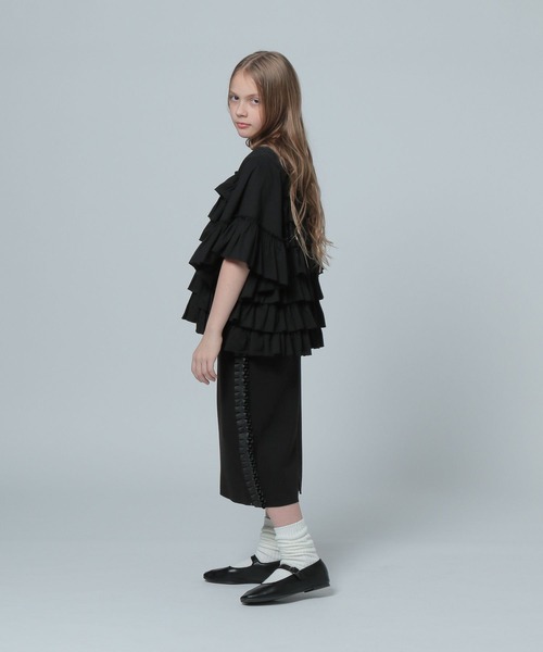 LOWRYS FARM(ローリーズファーム)の「カットフリルティアードプルオーバー 115692(Tシャツ/カットソー・キッズ・ブラック/ホワイト・FREE)」の15枚目の写真