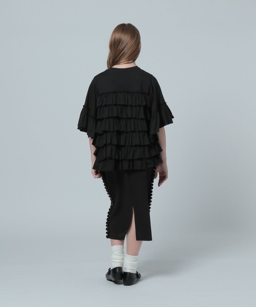 LOWRYS FARM(ローリーズファーム)の「カットフリルティアードプルオーバー 115692(Tシャツ/カットソー・キッズ・ブラック/ホワイト・FREE)」の14枚目の写真