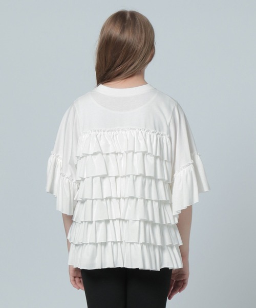 LOWRYS FARM(ローリーズファーム)の「カットフリルティアードプルオーバー 115692(Tシャツ/カットソー・キッズ・ブラック/ホワイト・FREE)」の9枚目の写真