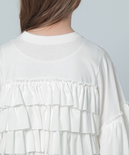 LOWRYS FARM(ローリーズファーム)の「カットフリルティアードプルオーバー 115692(Tシャツ/カットソー・キッズ・ブラック/ホワイト・FREE)」の5枚目の写真