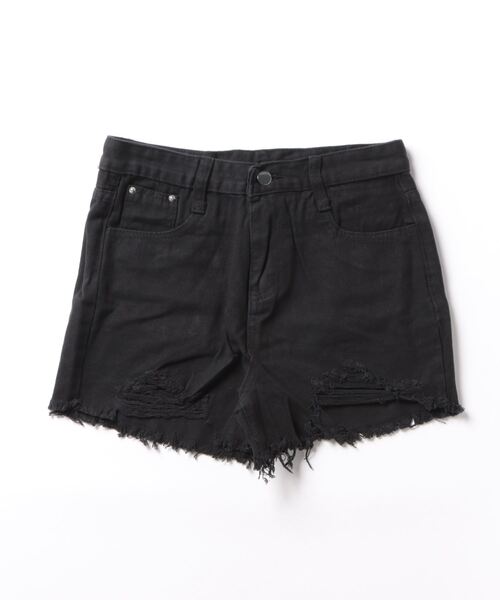ダメージ加工デニムショートパンツ（デニムパンツ）｜STYLEBLOCK