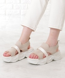 FASHION ホワイトオープントゥサンダル*3 オープントゥ」に該当するレディースのサンダルファッション通販