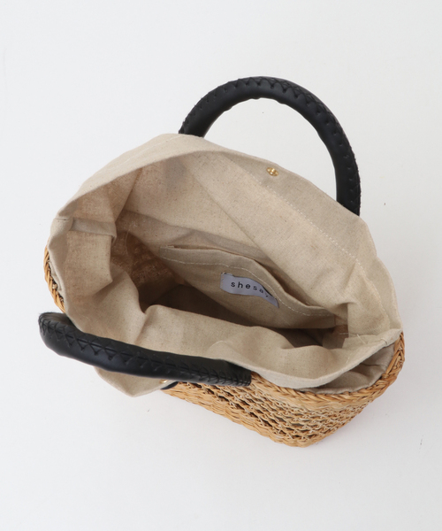 MELROSE claire（メルローズ クレール）の「【Shesay 涼し気なシーグラスのテーパードミニバッグ】（かごバッグ・レディース・ナチュラル・FREE）」の8枚目の写真