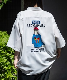 【a-r】〔PEZ×RedCapGirl〕バックイラスト&刺繍 ルーズサイズ半袖シャツ