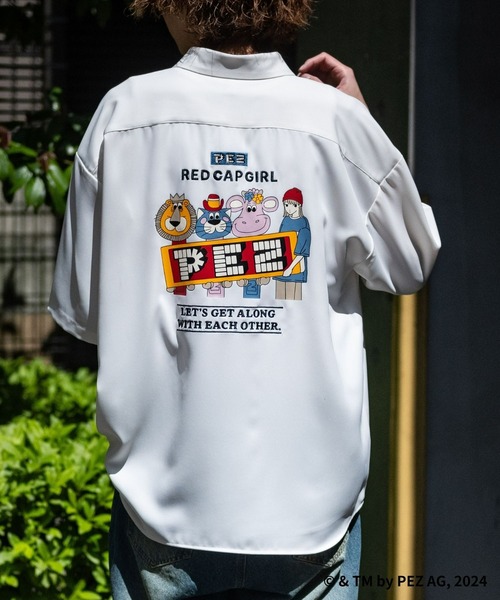 a-r】〔PEZ×RedCapGirl〕バックイラスト＆刺繍 ルーズサイズ半袖