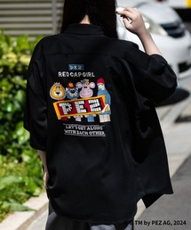 【a-r】〔PEZ×RedCapGirl〕バックイラスト&刺繍 ルーズサイズ半袖シャツ