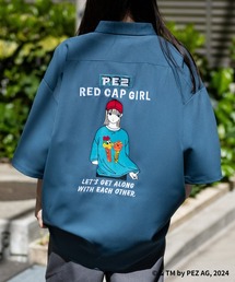 【a-r】〔PEZ×RedCapGirl〕バックイラスト＆刺繍 ルーズサイズ半袖シャツ