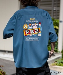 【a-r】〔PEZ×RedCapGirl〕バックイラスト&刺繍 ルーズサイズ半袖シャツ