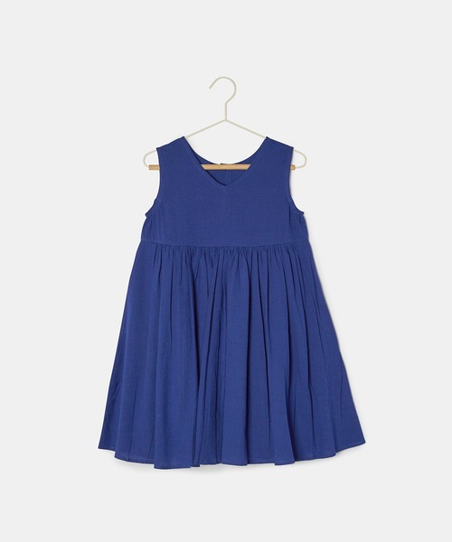 ROPE' PICNIC（ロペピクニック）の「【KIDS】INDIA麻混前後2WAYジャンパースカート/リンクコーデ（ワンピース・キッズ・ブルー/スミクロ・110/120/130/140/150）」の3枚目の写真