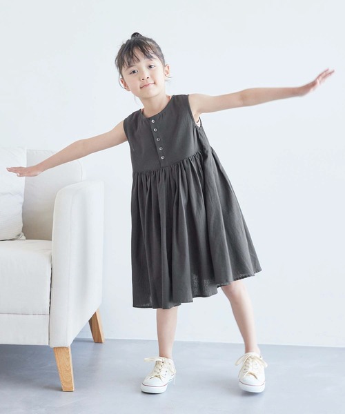 ROPE' PICNIC（ロペピクニック）の「【KIDS】INDIA麻混前後2WAYジャンパースカート/リンクコーデ（ワンピース・キッズ・ブルー/スミクロ・110/120/130/140/150）」の20枚目の写真