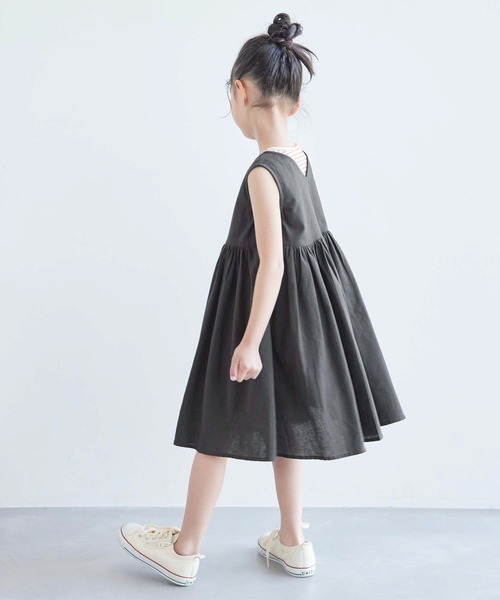 ROPE' PICNIC（ロペピクニック）の「【KIDS】INDIA麻混前後2WAYジャンパースカート/リンクコーデ（ワンピース・キッズ・ブルー/スミクロ・110/120/130/140/150）」の21枚目の写真