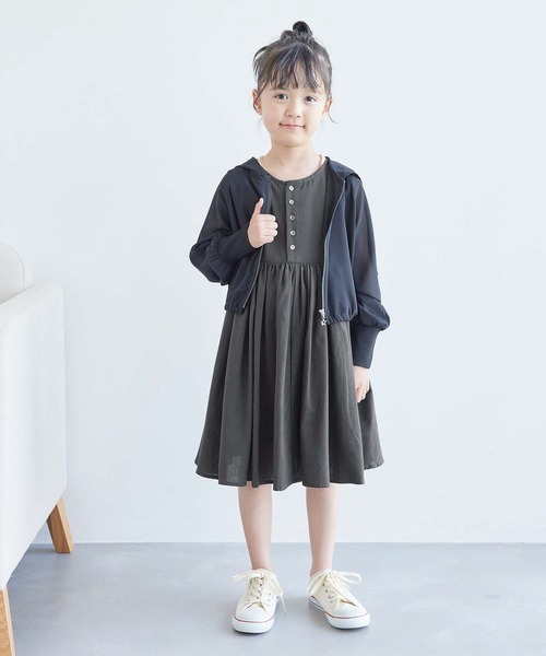 ROPE' PICNIC（ロペピクニック）の「【KIDS】INDIA麻混前後2WAYジャンパースカート/リンクコーデ（ワンピース・キッズ・ブルー/スミクロ・110/120/130/140/150）」の22枚目の写真