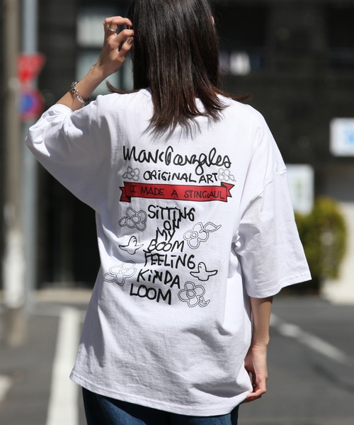 Mark Gonzales(マーク・ゴンザレス)の「【Mark Gonzales/マーク ゴンザレス】アートワークデザインプリント ビッグシルエット半袖Tシャツ(Tシャツ/カットソー・メンズ・ホワイト系1/ホワイト系2/ブラック系5/ブラック系6/ブルー系6/ブラック系7/ブルー系7/ブラック系8/ブルー系8/ベージュ系1/ブラック系2/ブルー系2/ホワイト系3/ベージュ系3/ブラック系4/ブルー系4/ホワイト系5/ベージュ系8/ブラック系1/ベージュ系2/ブラック系3/ブルー系3/ホワイト系4/ブルー系5/ホワイト系6/ブルー系1/ベージュ系4/ベージュ系5/ベージュ系6/ホワイト系7/ベージュ系7/ホワイト系8・M/L/XL)」の2枚目の写真