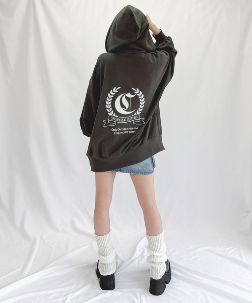 ENVYM（アンビー）の「エンブレムルーズパーカー（パーカー・レディース・ブラック/ホワイト/ベージュ・FREE）」の16枚目の写真