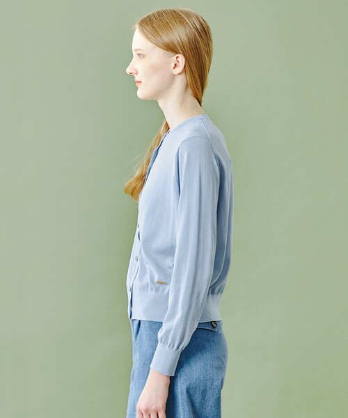 ブルーレーベルクレストブリッジクールファインニットカーディガン38クロ、シロ ブルーレーベルクレストブリッジクールファインニット