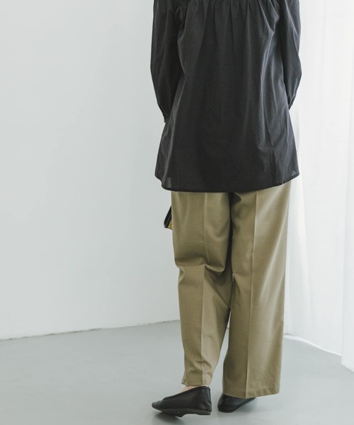 ITEMS URBANRESEARCH(アイテムズ アーバンリサーチ)の「『セットアップ対応』『洗濯可』リサイクルリネンセンタープレスパンツ(その他パンツ・レディース・ブラウン/ブラック/ライトカーキ・FREE)」の6枚目の写真