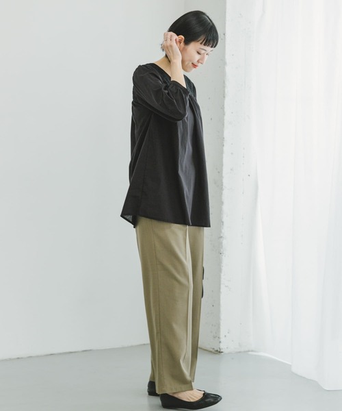 ITEMS URBANRESEARCH(アイテムズ アーバンリサーチ)の「『セットアップ対応』『洗濯可』リサイクルリネンセンタープレスパンツ(その他パンツ・レディース・ブラウン/ブラック/ライトカーキ・FREE)」の10枚目の写真