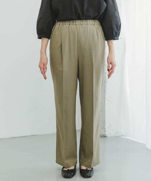 ITEMS URBANRESEARCH(アイテムズ アーバンリサーチ)の「『セットアップ対応』『洗濯可』リサイクルリネンセンタープレスパンツ(その他パンツ・レディース・ブラウン/ブラック/ライトカーキ・FREE)」の14枚目の写真