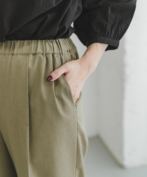 ITEMS URBANRESEARCH(アイテムズ アーバンリサーチ)の「『セットアップ対応』『洗濯可』リサイクルリネンセンタープレスパンツ(その他パンツ・レディース・ブラウン/ブラック/ライトカーキ・FREE)」の18枚目の写真