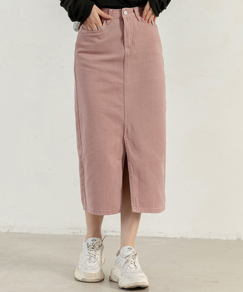 DAY CLOSET（デイ クローゼット）の「【大きいサイズ有】スラッとIライン。スリット入り デニム ナロースカート レディース（デニムスカート・レディース・ブルー/ピンク/ライトブルー/ブルー系その他/ブラック系その他・L/M/S/XS/XL/2XL）」の14枚目の写真