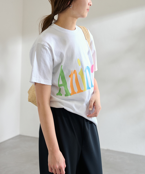 フレームワーク tHISisNOT ANIMALS Tシャツ ブラウン セール】STUDIO WEAREALLANIMALS Animals Letter Tシャツ（T