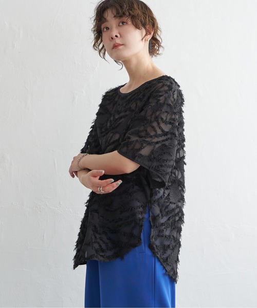 notch.(ノッチ)の「シアーフリンジ2wayブラウス(シャツ/ブラウス・レディース・オレンジ/ブラック/オフホワイト・M)」の18枚目の写真