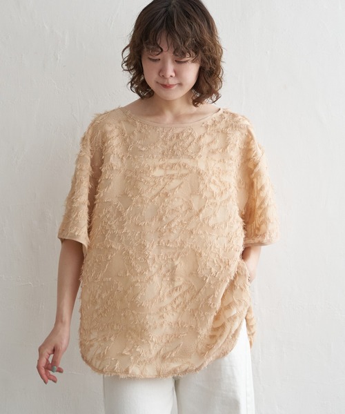 notch.(ノッチ)の「シアーフリンジ2wayブラウス(シャツ/ブラウス・レディース・オレンジ/ブラック/オフホワイト・M)」の14枚目の写真