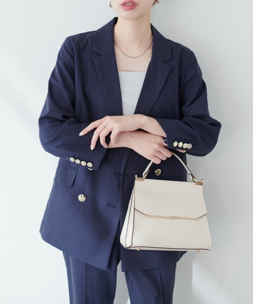 natural couture 　osonoべこべこ金釦綿麻テーラードジャケット セール】osonoべこべこ金釦綿麻テーラードジャケット
