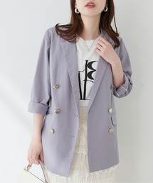 osonoべこべこ金釦綿麻テーラードジャケット