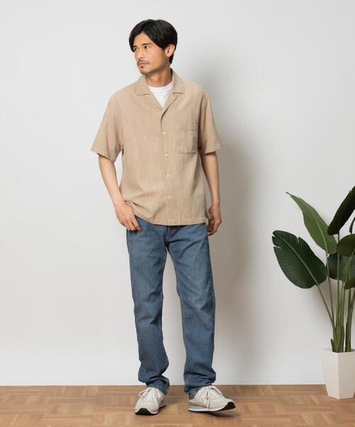 BACK NUMBER(バックナンバー)の「BACK NUMBER(バックナンバー)【メンズ】綿麻ヘリンボーン半袖開襟シャツ(シャツ/ブラウス・メンズ・ベージュ/ネイビー・S/M/L/XL)」の14枚目の写真