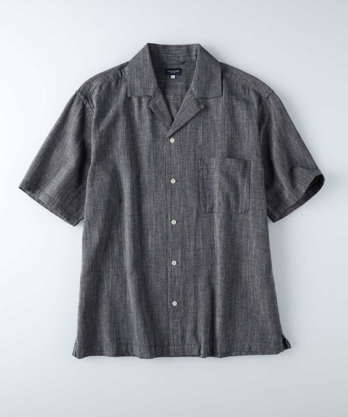 BACK NUMBER(バックナンバー)の「BACK NUMBER(バックナンバー)【メンズ】綿麻ヘリンボーン半袖開襟シャツ(シャツ/ブラウス・メンズ・ベージュ/ネイビー・S/M/L/XL)」の1枚目の写真