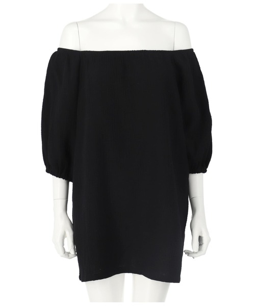 anap mimpi（アナップミンピ）の「ダブルガーゼ オフショルダー ミニワンピース（ワンピース・レディース・ブラック/ミント/ラベンダー・FREE）」の22枚目の写真