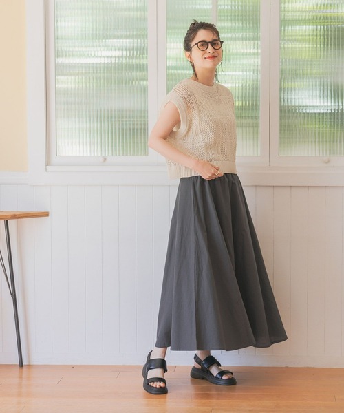 studio CLIP（スタディオクリップ）の「快適！夏のお手入れらくらくサーキュラースカーチョ[プチ・プラス・トールサイズあり]（その他パンツ・レディース・その他4/スモーク/その他3/その他5/ベージュ・TF/MEDIUM/PF/LARGE/ﾌﾘｰ(L)）」の12枚目の写真
