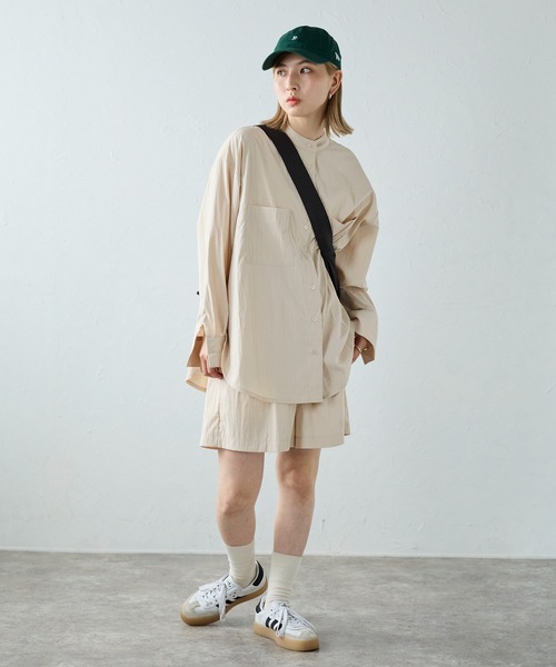 meilmada(メイルマダ)の「シワ加工バンドカラーシャツ(シャツ/ブラウス・レディース・ネイビー/ベージュ/オフホワイト・MEDIUM)」の17枚目の写真