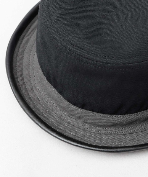 Basiquenti（ベーシックエンティ）の「コットン 配色 PUパイピング ポークパイハット（ハット・メンズ・ブラック/ブラウン・FREE）」の9枚目の写真