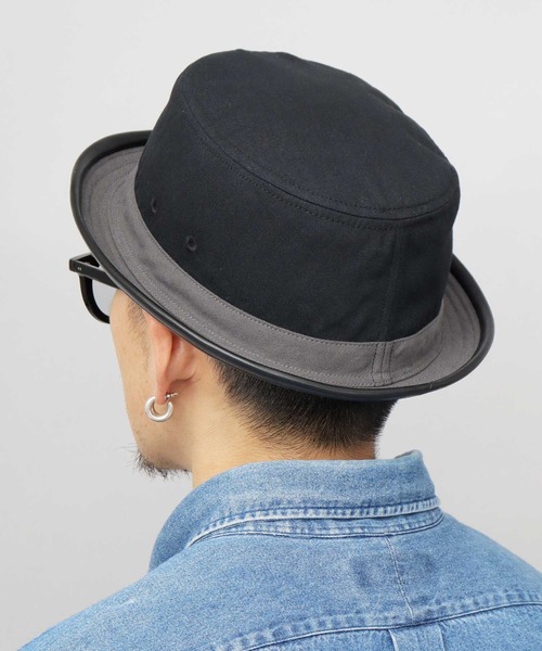 Basiquenti（ベーシックエンティ）の「コットン 配色 PUパイピング ポークパイハット（ハット・メンズ・ブラック/ブラウン・FREE）」の16枚目の写真