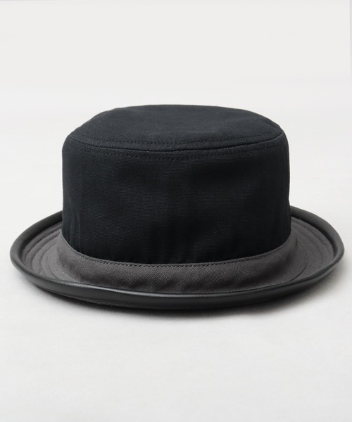 Basiquenti（ベーシックエンティ）の「コットン 配色 PUパイピング ポークパイハット（ハット・メンズ・ブラック/ブラウン・FREE）」の17枚目の写真