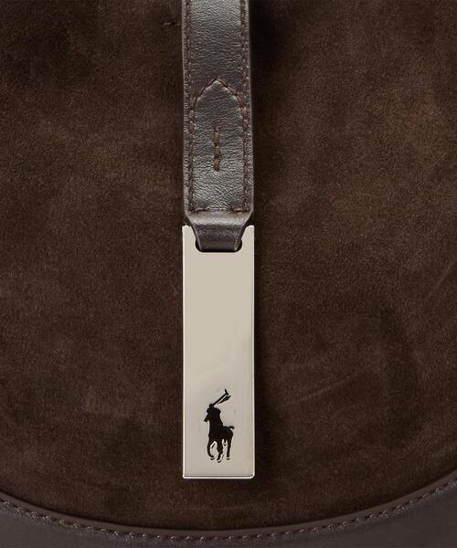 『美品』POLO RALPH LAUREN ショルダーバッグ　スエード Polo ID スエード スモール ショルダー バッグ（ショルダー