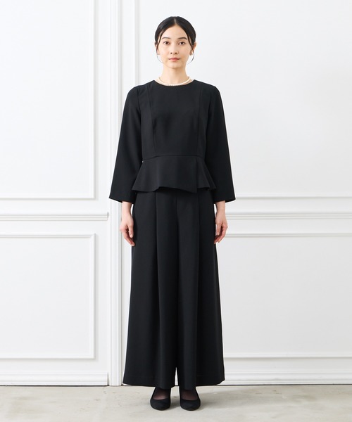 AIMER(エメ)の「【喪服・礼服】ペプラムブラウス×ワイドパンツブラックフォーマルセットアップ(スーツパンツ・レディース・ブラック・SMALL/X-LARGE/LARGE/MEDIUM)」の20枚目の写真