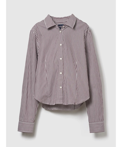 GAP(ギャップ)の「オーガニックコットン フィット クロップドシャツ(シャツ/ブラウス・レディース・ブルー/ベージュ/ホワイト×ネイビー/レッド・S/M/L/XS/XXS)」の4枚目の写真