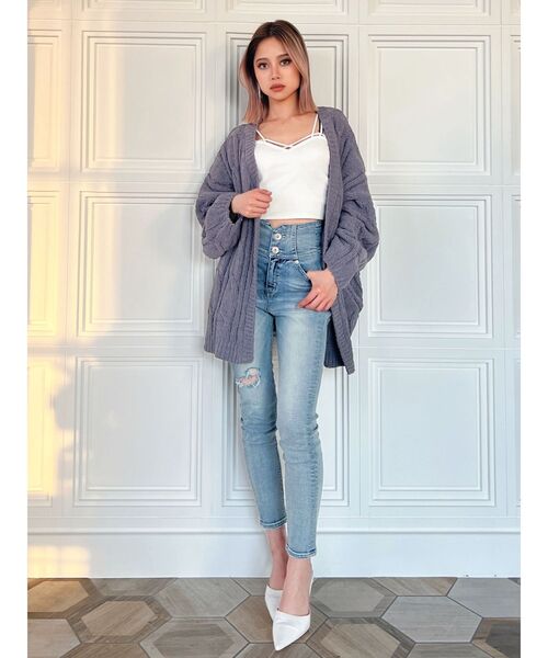 GYDA（ジェイダ）の「バインダービスチェ（キャミソール・レディース・オフホワイト/ブラック・FREE）」の22枚目の写真