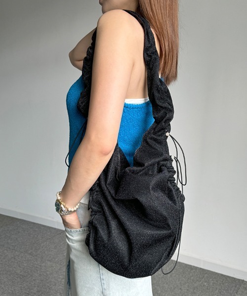 FREE STYLISTS（フリー スタイリスト）の「Y2K ドロストラメトートバッグ（ハンドバッグ・レディース・ダークグレー/ブラック/シルバー・FREE）」の7枚目の写真