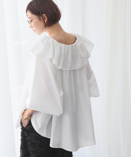 ELFRANK(エルフランク)の「2wayオフショルダーフリルチュニックブラウス(シャツ/ブラウス・レディース・オフホワイト/ブラック・FREE)」の19枚目の写真