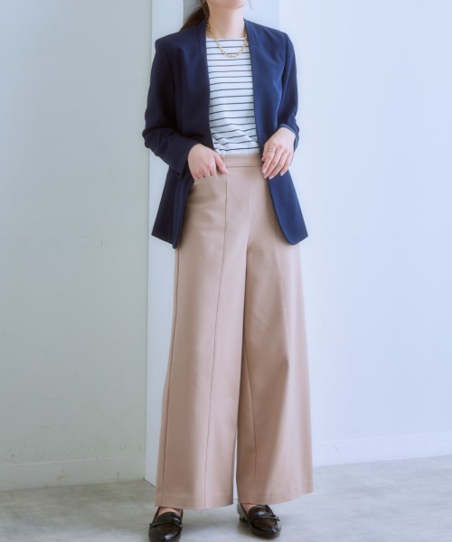 7days Life Styling（セブンデイズライフスタイリング）の「透け対策ダブルフロントランダムリブボートネック９分袖トップス（Tシャツ/カットソー・レディース・モカ/チャコール/ホワイト系/オフホワイト・LL/L/M/S）」の13枚目の写真