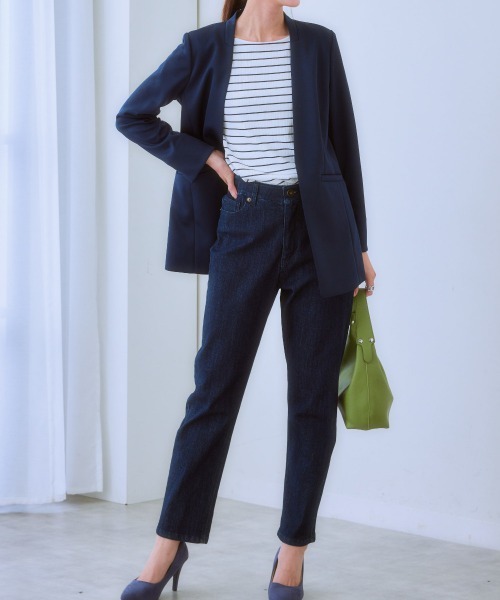 7days Life Styling（セブンデイズライフスタイリング）の「透け対策ダブルフロントランダムリブボートネック９分袖トップス（Tシャツ/カットソー・レディース・モカ/チャコール/ホワイト系/オフホワイト・LL/L/M/S）」の12枚目の写真