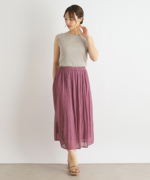 LAURA ASHLEY(ローラアシュレイ)の「【日本製/3colors】ラメフライス タンクトップ(タンクトップ・レディース・ゴールド/ライトベージュ/シルバー・38/40)」の6枚目の写真